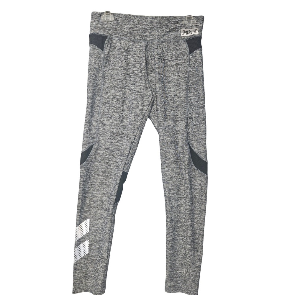 PINK Victorias Secret Grey Space Dye Reflective Mesh Activewear Leggings Small